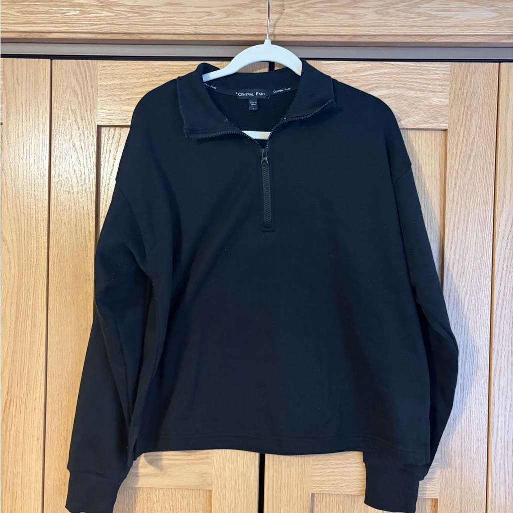 Black Quarter-Zip Sweater